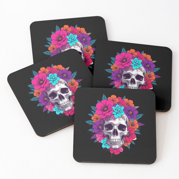 Item preview, Skull and flowers  designed and sold by uunaa.