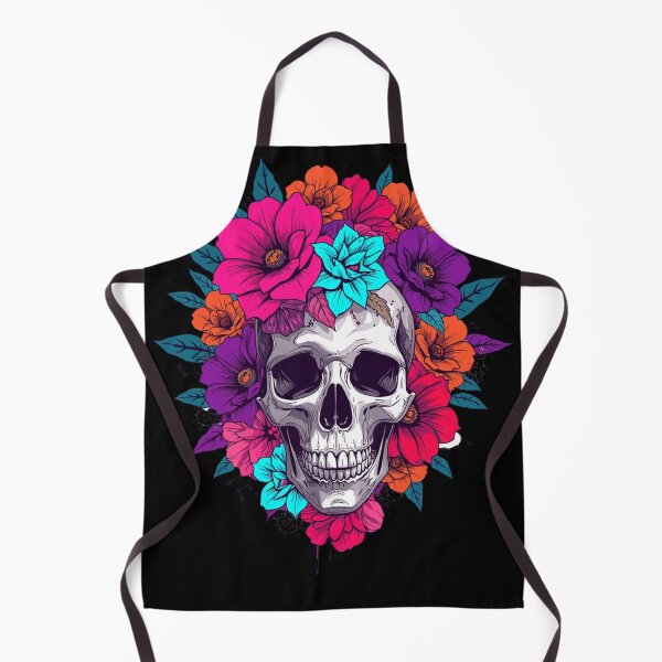 Item preview, Skull and flowers designed and sold by uunaa.