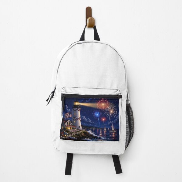 Item preview, Patriotic Lighthouse Fireworks Night designed and sold by jgvisualarts.