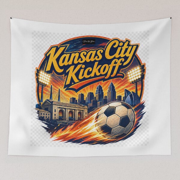 Item preview, Kansas City Kickoff – Retro Soccer Fan Design designed and sold by MySheetMusicArt.
