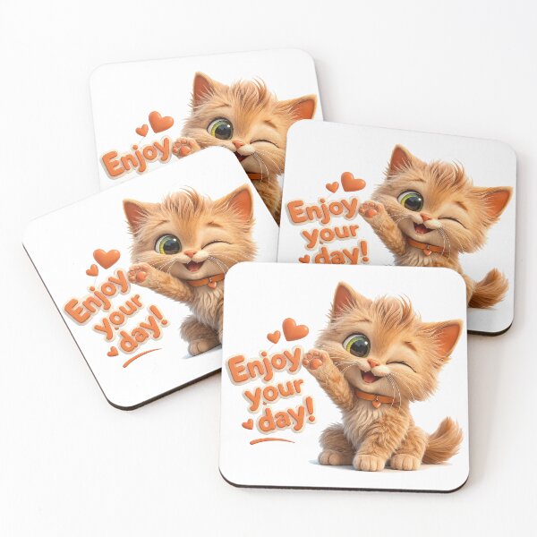 Item preview, Playful Kitten Enjoy Your Day Greeting designed and sold by BlissBlvdShop.