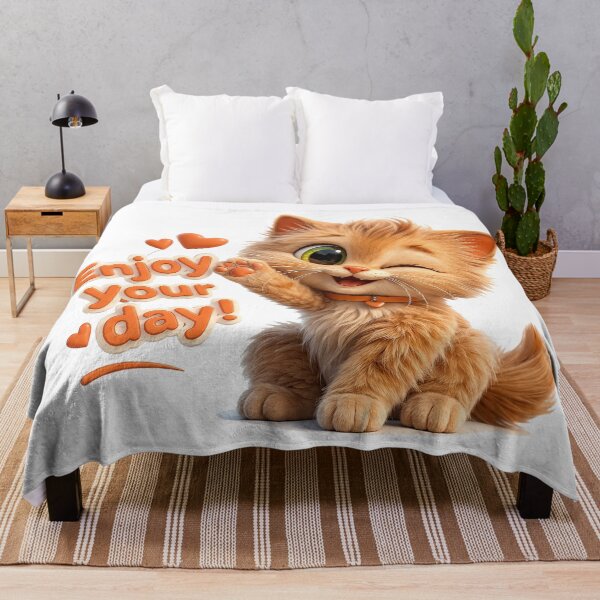 Item preview, Playful Kitten Enjoy Your Day Greeting designed and sold by BlissBlvdShop.
