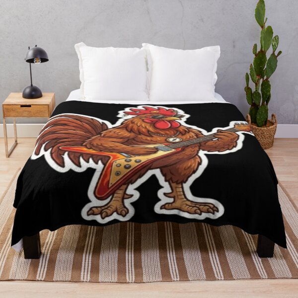Item preview, Rocker Rooster Playing Electric Guitar Illustration designed and sold by DailySparks.