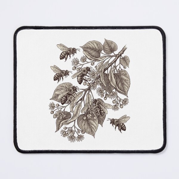 Item preview, Vintage Honey Bee Linden Tree Botanical Illustration designed and sold by AntiqueImages.
