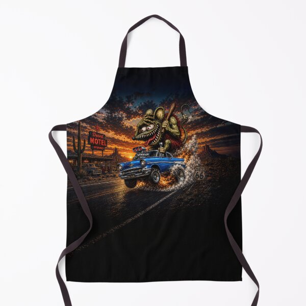 Item preview, Monster Rat Blue Bel Air Route 66 Hot Rod Desert Sunset Cartoon Car Art designed and sold by artistwill.