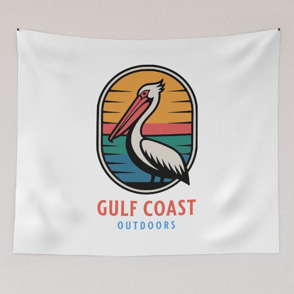 Item preview, Retro Gulf Coast Pelican Coastal Bird Design designed and sold by AntiqueImages.