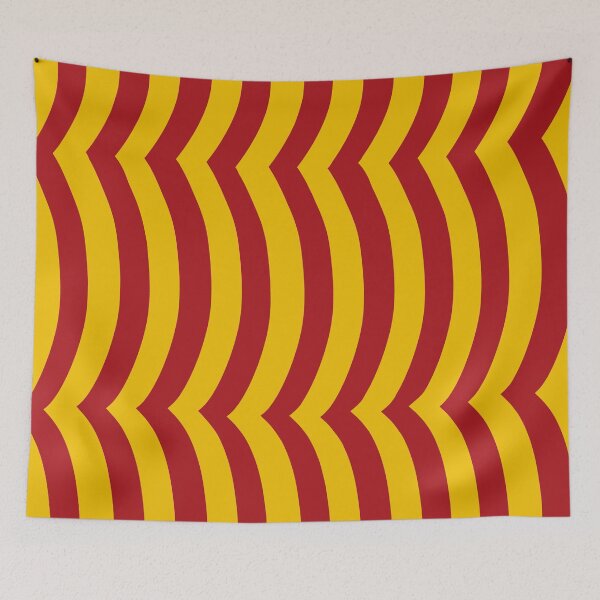 Item preview, Iconic Spanish Wavy Stripes in Red and Yellow designed and sold by Deutschic.