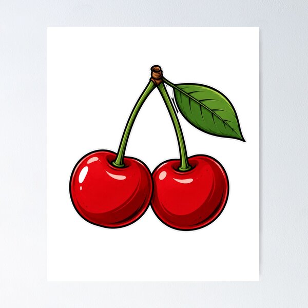 Item preview, Cute Cartoon Cherries | Kawaii Fruit Anime Style designed and sold by MySthore.