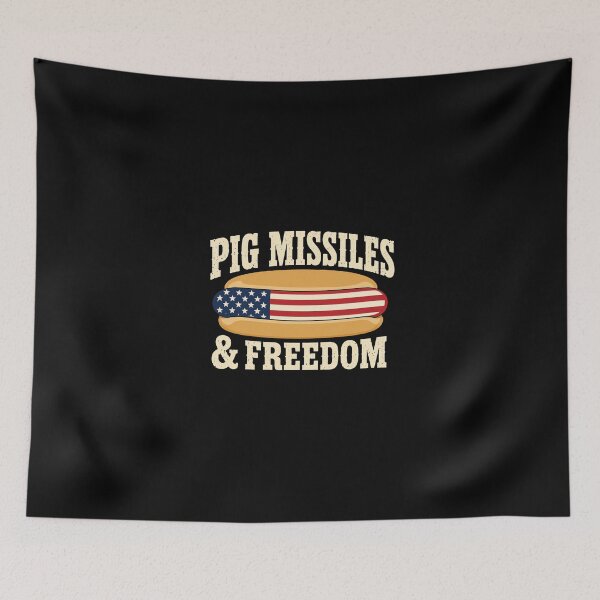 Item preview, Pig Missiles and Freedom,Funny Patriotic Hotdog designed and sold by sparkfavs.