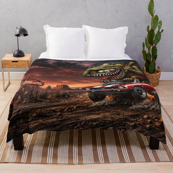 Item preview, Monster Rat Camaro Route 66 Desert Sunset Hot Rod Cartoon Car Art designed and sold by artistwill.