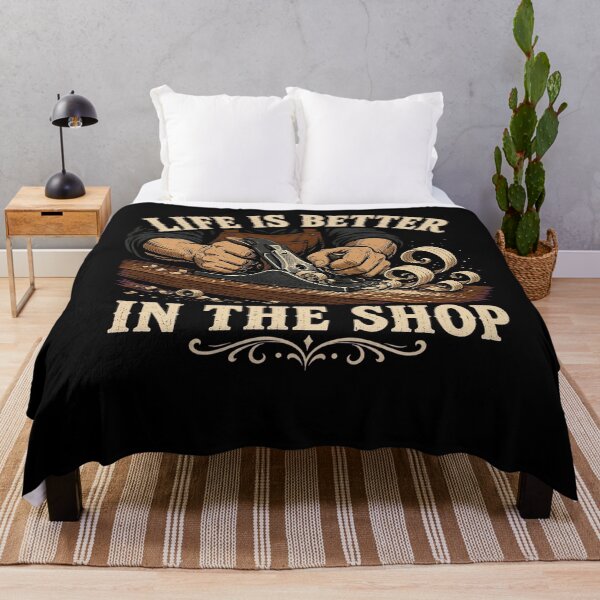 Item preview, Life is Better in The Shop Woodworking Carpenter Workshop Art designed and sold by clothesy7.