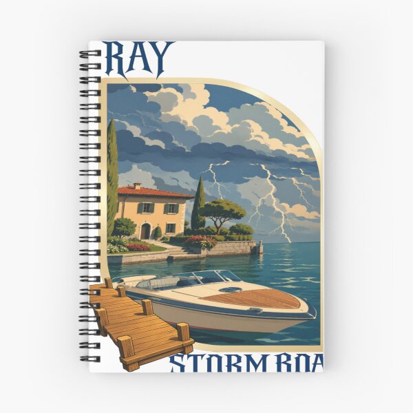 Item preview, RAY Storm Boat | Luxury Yacht Lightning Lake Landscape Art designed and sold by RAYapparel.