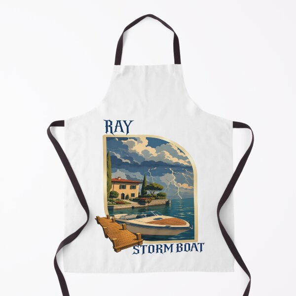 Item preview, RAY Storm Boat | Luxury Yacht Lightning Lake Landscape Art designed and sold by RAYapparel.