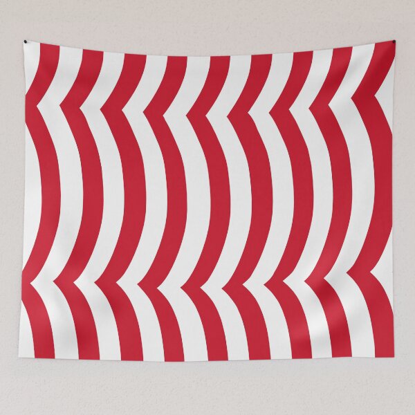 Item preview, Iconic English Wavy Stripes in Red and White designed and sold by Deutschic.
