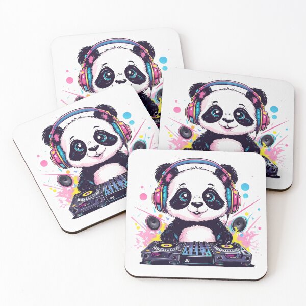 Artikelvorschau, Kawaii Panda DJ mit Kopfhörern entworfen und verkauft von PixelStyle Studio.
