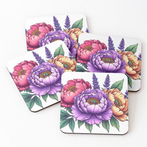 Item preview, Peony and Lavender Bouquet Design designed and sold by BetweenForms.