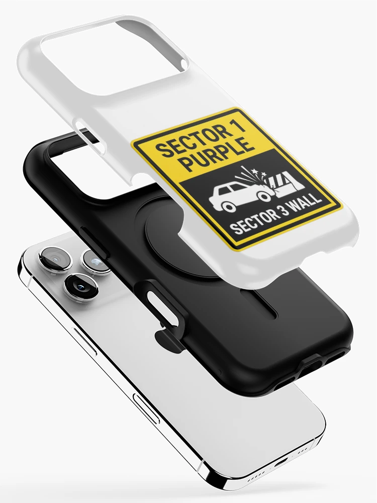 Thumbnail 2 of 4, iPhone Case, Sector 3 Wall - Sim Racing Humor designed and sold by GarageGraphics.
