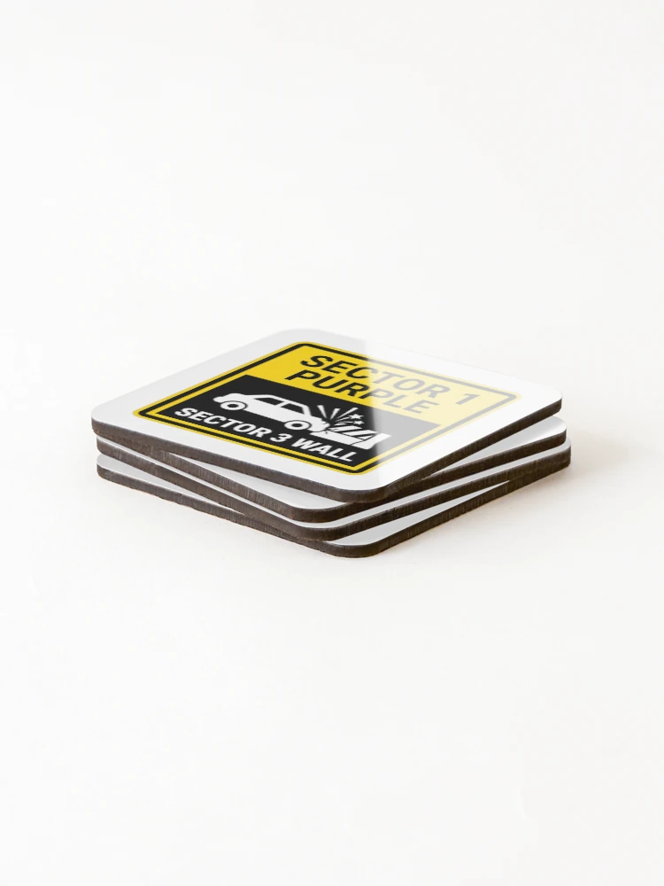 Thumbnail 4 of 5, Coasters (Set of 4), Sector 3 Wall - Sim Racing Humor designed and sold by GarageGraphics.