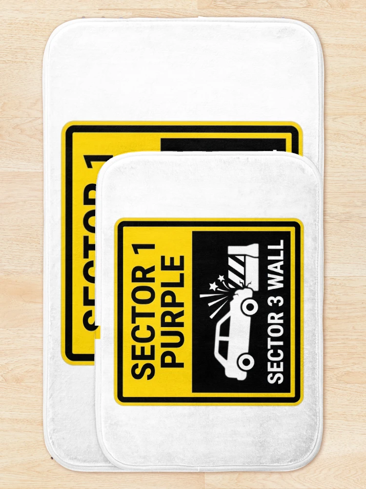 Thumbnail 5 of 6, Bath Mat, Sector 3 Wall - Sim Racing Humor designed and sold by GarageGraphics.