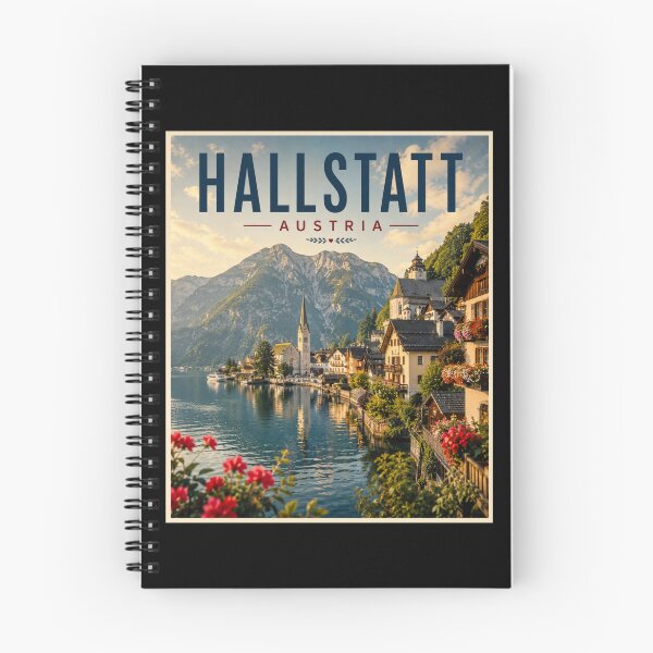 Item preview, Hallstatt Austria Lake Travel Poster designed and sold by Tienda-Vane.