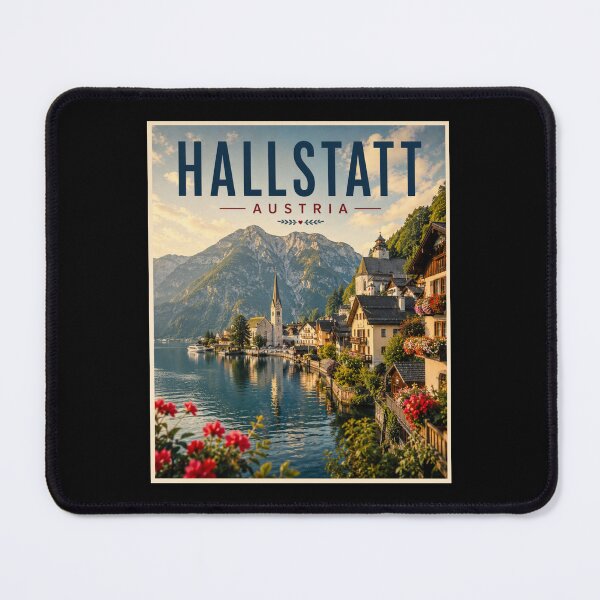 Item preview, Hallstatt Austria Lake Travel Poster designed and sold by Tienda-Vane.