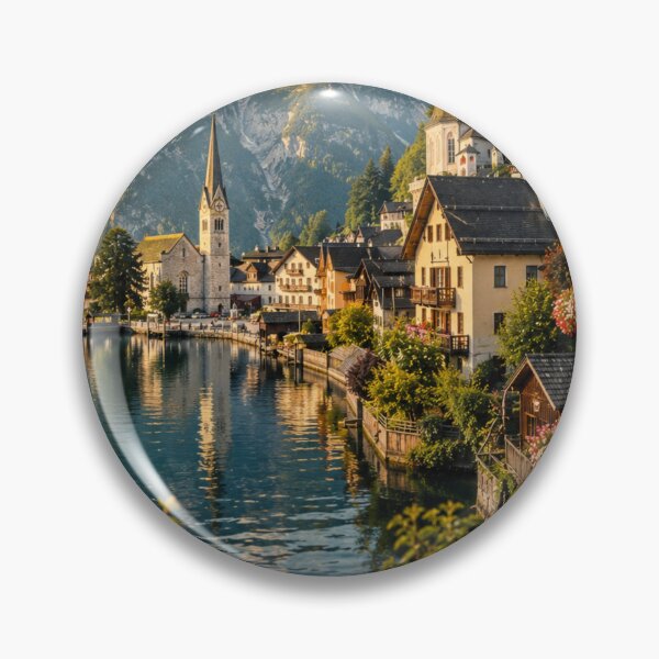 Item preview, Hallstatt Austria Lake Travel Poster designed and sold by Tienda-Vane.