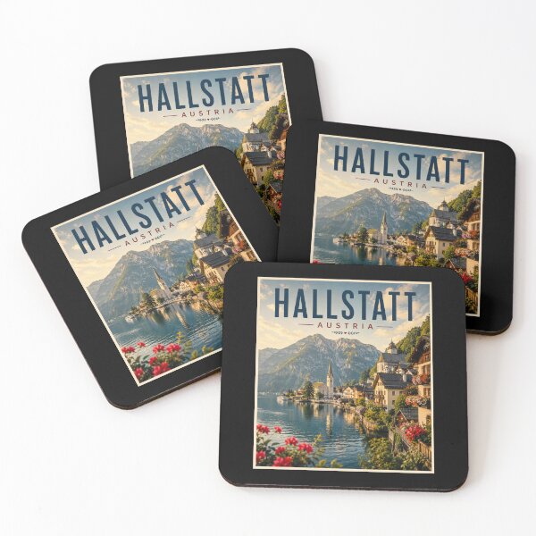 Item preview, Hallstatt Austria Lake Travel Poster designed and sold by Tienda-Vane.