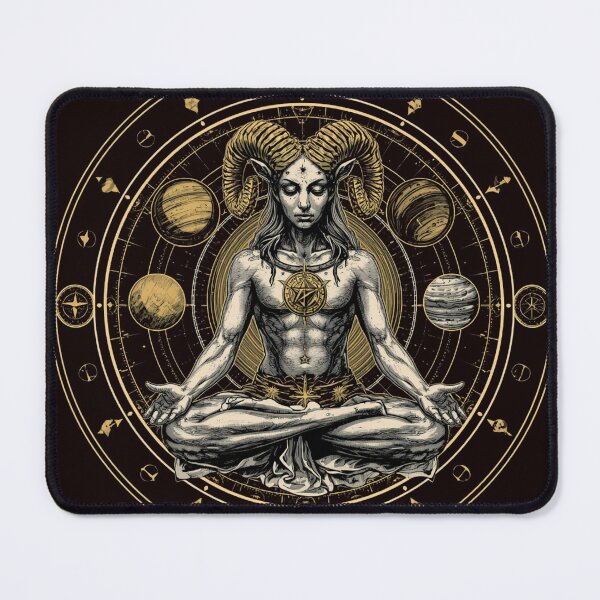 Item preview, Celestial Horned Oracle Sacred Geometry Occult Astrology Design designed and sold by Vvmd.