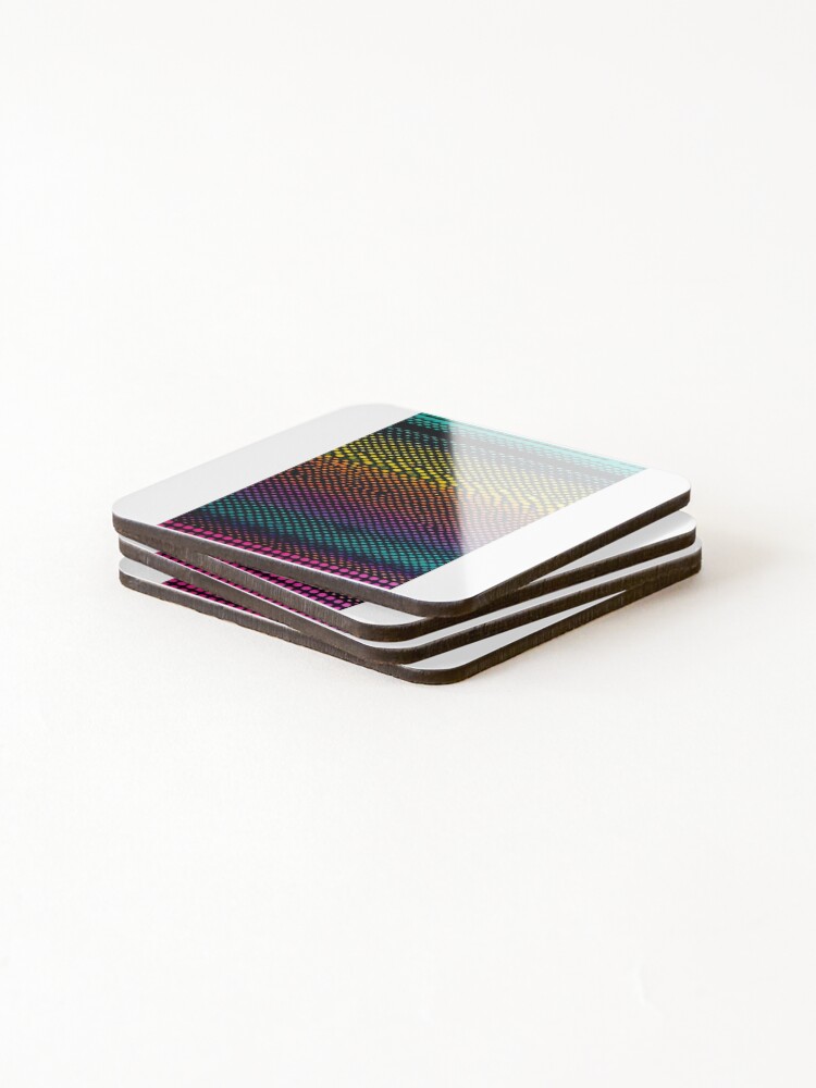 Thumbnail 4 of 5, Coasters (Set of 4), Abstract Art - Geometric Halftone Composition, Pop Color Gradient designed and sold by Reverso-Design.