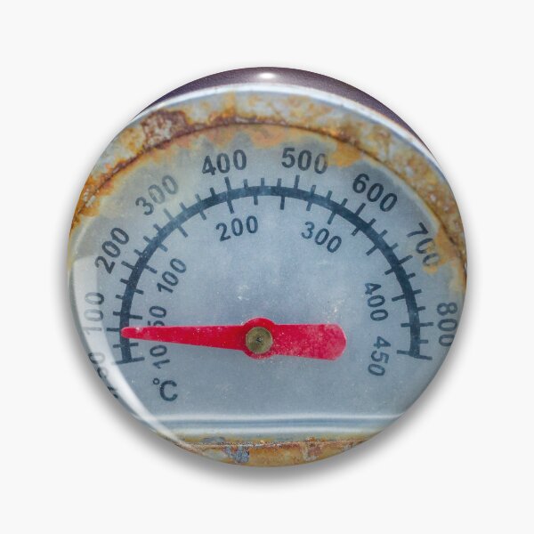 Item preview, Rusty Temperature Gauge Dial On Vintage Metal Thermometer Showing Fahrenheit And Celsius Readings designed and sold by Nmallia.