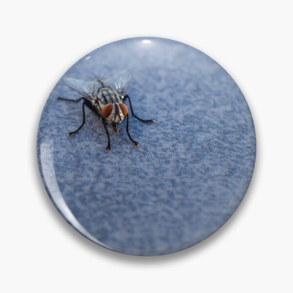 Item preview, Macro Close-Up Of A Housefly With Red Eyes On A Blue Textured Surface designed and sold by Nmallia.