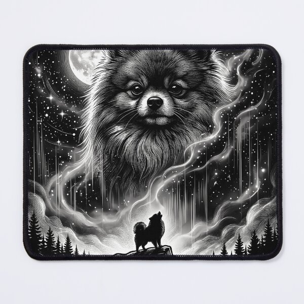 Item preview, Pomeranian Howling To The Moon Vintage Funny Fluffy Dog designed and sold by YourArt7.