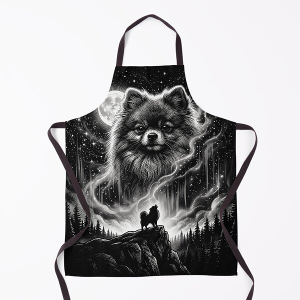 Item preview, Pomeranian Howling To The Moon Vintage Funny Fluffy Dog designed and sold by YourArt7.