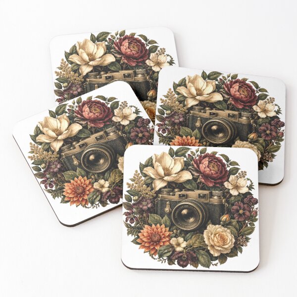 Item preview, Sticker - Decal - T-shirt: Floral Lens: Vintage Camera Bloom designed and sold by ForeverPrintsOK.
