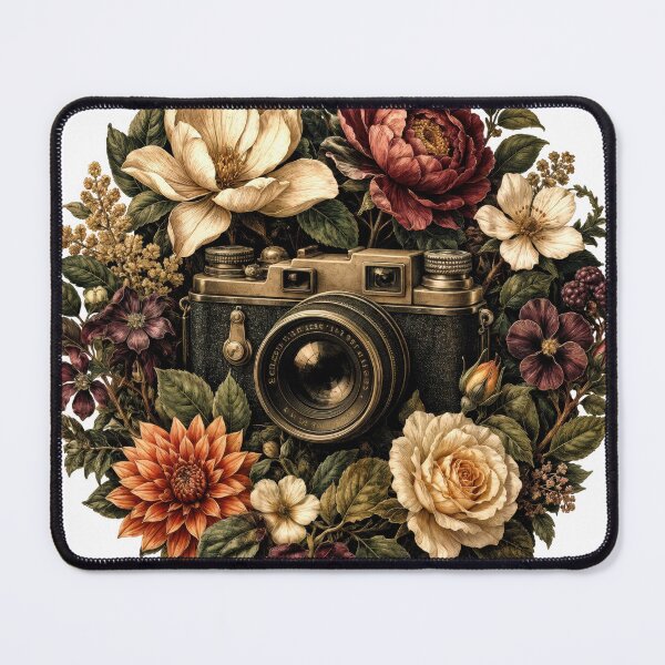 Item preview, Sticker - Decal - T-shirt: Floral Lens: Vintage Camera Bloom designed and sold by ForeverPrintsOK.
