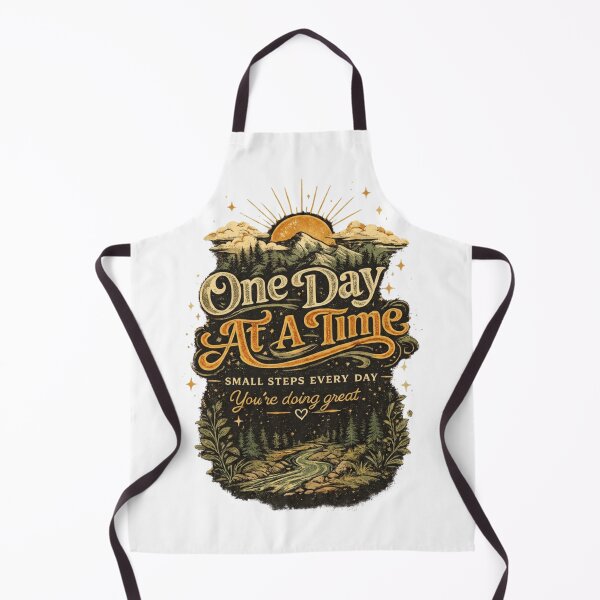 Item preview, One Day At A Time Mountain Motivation designed and sold by NeuroJoyStudio.