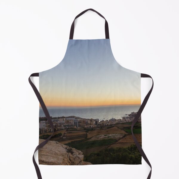 Item preview, Sunset Over Coastal Village and Rolling Hills With Sea Horizon and Warm Evening Light designed and sold by Nmallia.