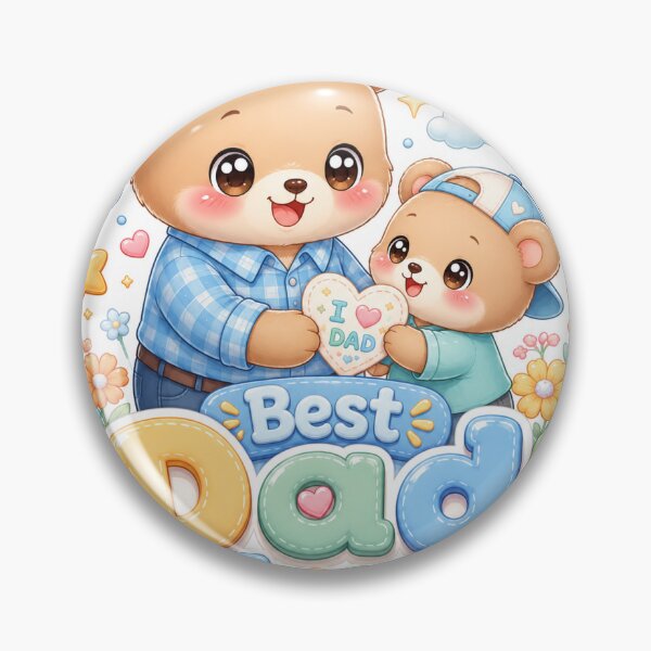 Item preview, Kawaii Bear Best Dad Ever Father's Day Sticker designed and sold by CozyKawaiiStudioCo.