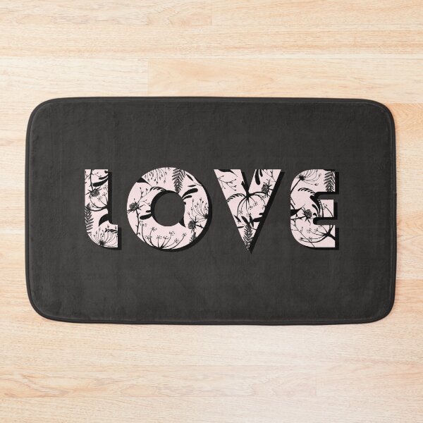 Item preview, Floral Love Typographic Block Botanical Pink Art designed and sold by K Design Store.