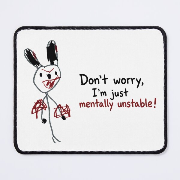 Item preview, Don’t Worry – Funny Chaotic Bunny Drawing designed and sold by SAVR_PL.