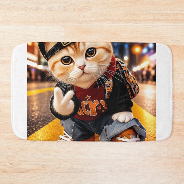 Item preview, Hip Hop Street Cat Cartoon Sticker – Cute Urban Kitty Graphic designed and sold by MAStrends.