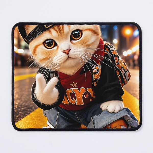 Item preview, Hip Hop Street Cat Cartoon Sticker – Cute Urban Kitty Graphic designed and sold by MAStrends.