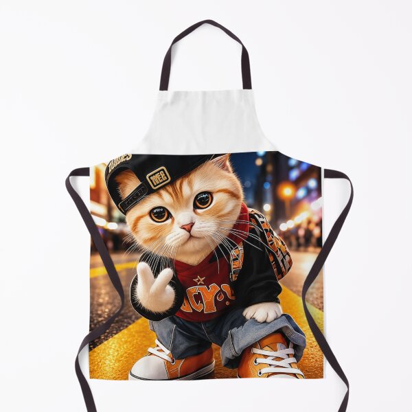 Item preview, Hip Hop Street Cat Cartoon Sticker – Cute Urban Kitty Graphic designed and sold by MAStrends.