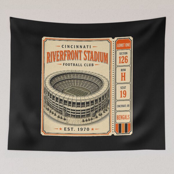 Item preview, Riverfront Stadium Vintage Ticket | Cincinnati Retro Football Stadium designed and sold by GhostDawgs.