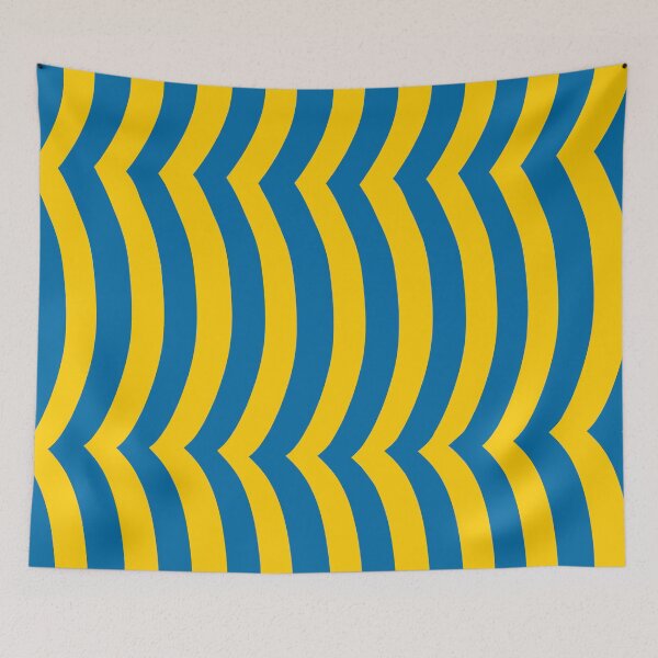Item preview, Iconic Swedish Wavy Stripes in Blue and Yellow designed and sold by Deutschic.
