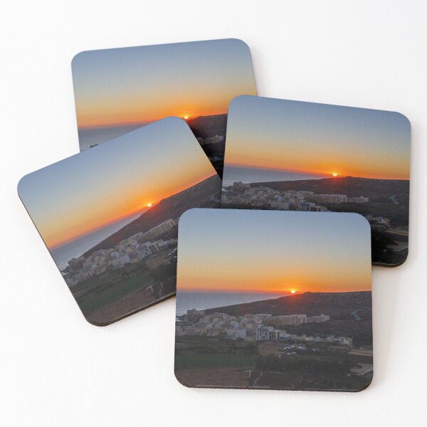 Item preview,  Sunset Over Coastal Village and Rolling Hills With Sea Horizon and Warm Evening Light designed and sold by Nmallia.
