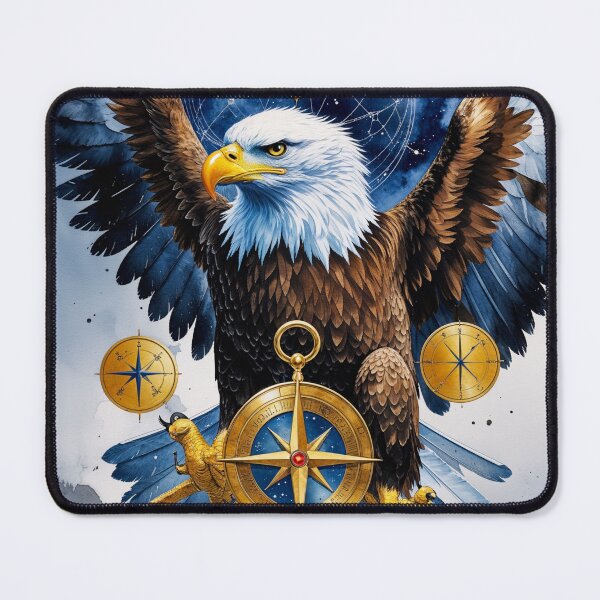 Item preview, Majestic Bald Eagle Compass | Patriotic Adventure Watercolor Art designed and sold by Biedroneczka.
