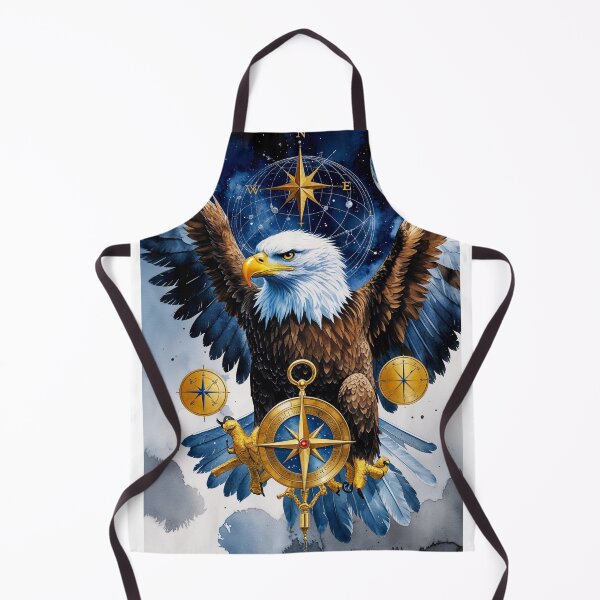 Item preview, Majestic Bald Eagle Compass | Patriotic Adventure Watercolor Art designed and sold by Biedroneczka.