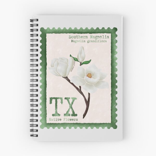 Item preview, Texas Native Flower Southern Magnolia Watercolor Vintage Postage Stamp designed and sold by Marguerite Artistry.