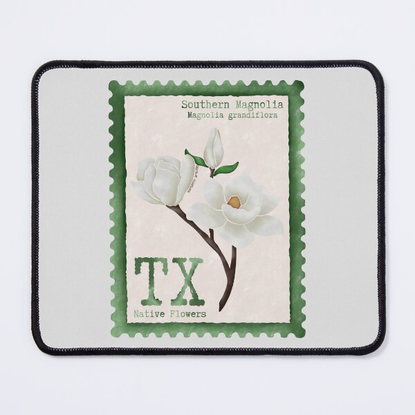 Item preview, Texas Native Flower Southern Magnolia Watercolor Vintage Postage Stamp designed and sold by Marguerite Artistry.